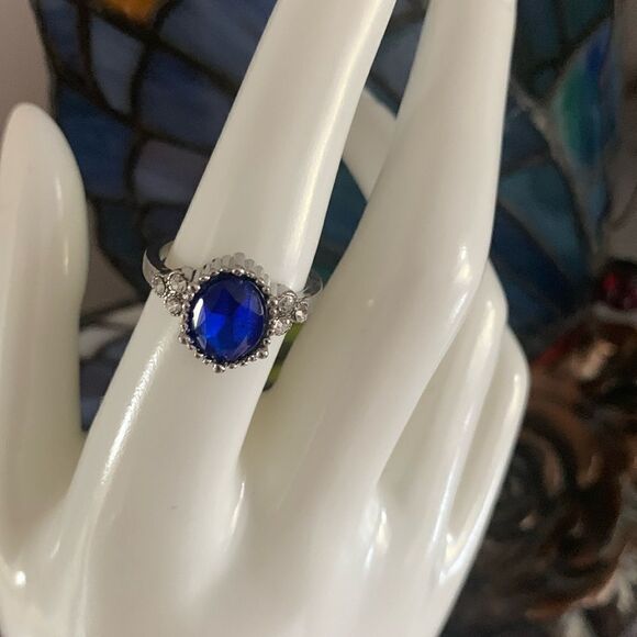 Stunning Vintage Sapphire Blue cabochon ring, Unmarked - Picture 1 of 4